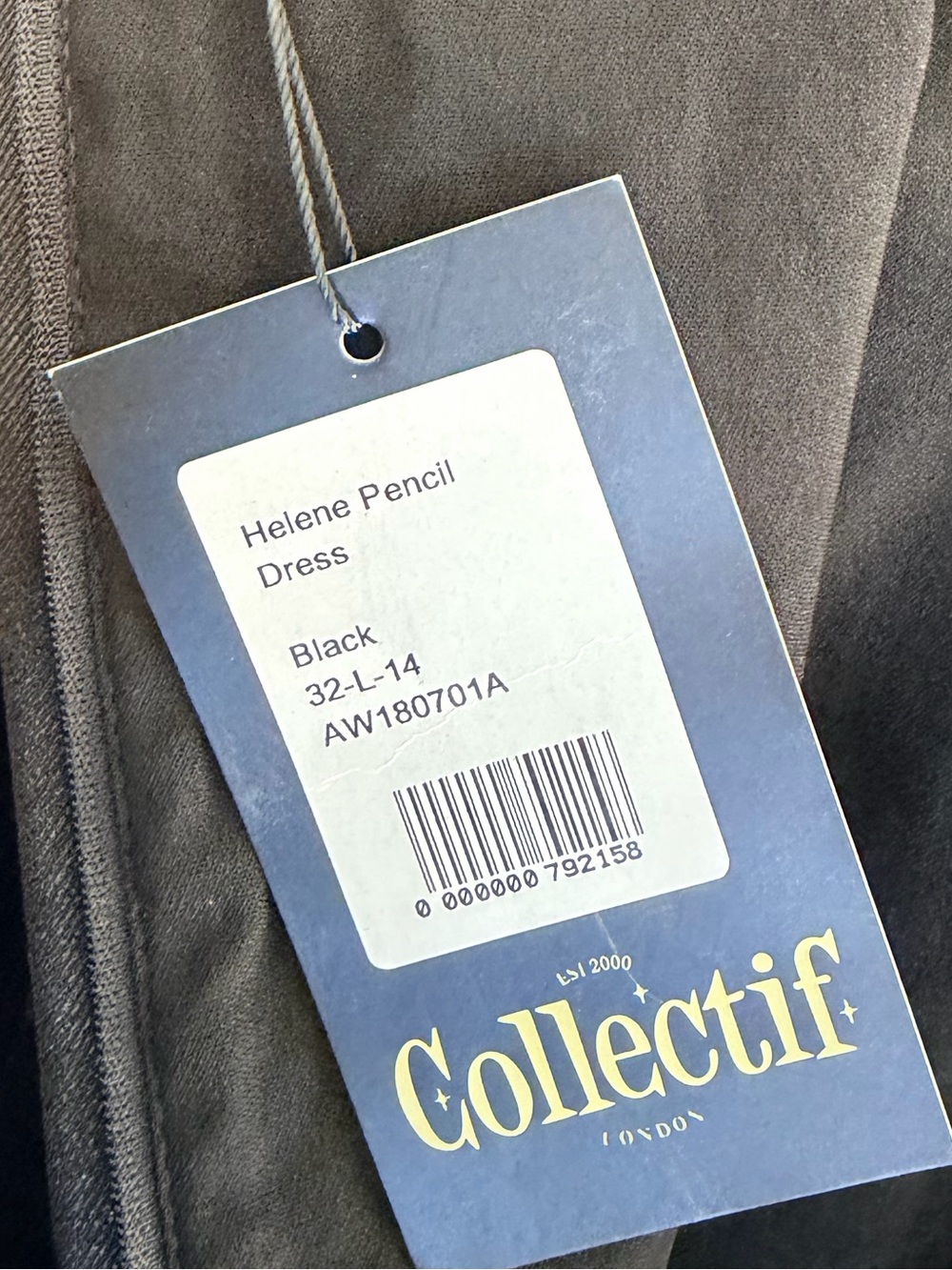 Collectif Helene Dress Black Midi Sheath with Sweetheart Neckline - Picture 5 of 5